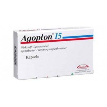 Купить Агоптон (Лансопразол) Agopton  (Lansoprazole) 15 мг/98 капсул   в Москве